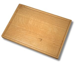 LUMBERLAND Schneidebrett Holz 100% Eiche Leimholz| 2 cm starkes Massivholz | Mit Saftrille | Größe 35x25 cm | Hackbrett Servierbrett Frühstücksbrett Holzbrett Brotbrett| Antibakteriell, Nachhaltig
