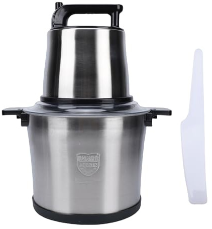 Haofy Hachoir à Viande 1800W, 10l, Robot Culinaire en Acier Inoxydable avec Modes à Double Vitesse pour Hacher, Pétrir les Légumes, les Fruits et les Noix (Prise UE 220V)