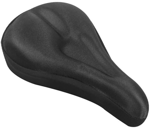 Housse de Selle de Vélo en Gel Ultra Confortable, 1 Pieces, 28x18cm, Noir | Couvre Selle Gel Vélo, Coussin Épais et Souple, Design Ergonomique, Antidérapante, pour VTT, Vélo de Route, E-Bike