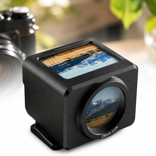 Mirino Ottico a Livello Della Vita, Mirino Ottico Esterno per Fotocamera da 28 Mm, Paraluce Antiriflesso Rimovibile, Interfaccia a Slitta Regolabile per Compatibilità Universale