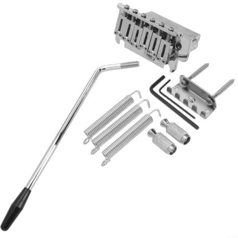 Sistema de trémolo de 6 cuerdas engrosado, para guitarra eléctrica, sillín de metal cromado con kit completo de hardware, piezas de repuesto de 13,2 mm de altura