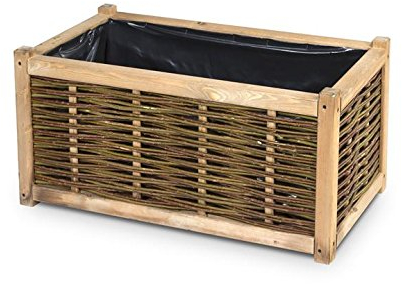 WEIDENPROFI Pflanzkasten, Blumenkasten aus Kiefernholz mit Weide, Größe (LxBxH): 80 x 40 x 40 cm
