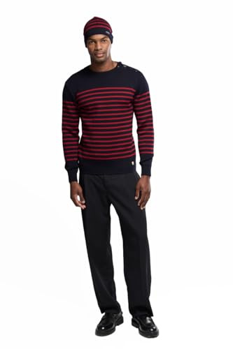 Armor Lux Pull Marin Molene Héritage Homme Maglione, Multicolore(I78 Navire/Red Piment I78 Navire/Red Piment), M Uomo