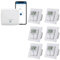 Homematic IP kabelgebundene Fußbodenheizungssteuerung zur Einzelraumregelung in 6 Räumen. Inhalt: Access Point und 6 Digitale Raumthermostate mit Schaltausgang. Mit App und Alexa kompatibel.