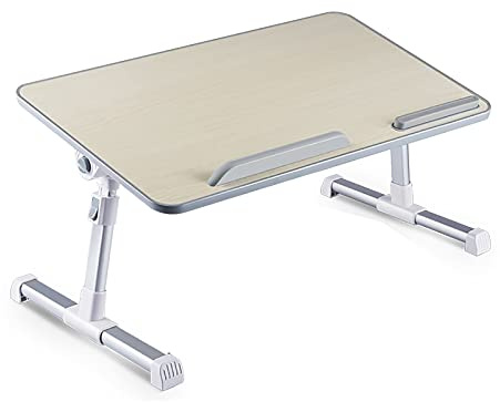 Wddwymll Bärbart stående skrivbord, vikbar soffa frukostbricka, laptopstativ justerbar höjd, för bäddsoffa hem kontor
