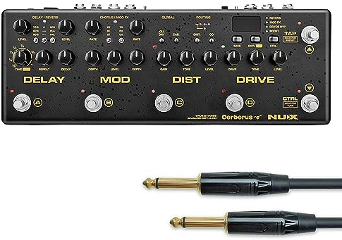 Nux Cerberus multieffektenhet för gitarr + keepdrum jackkabel