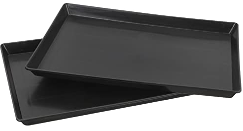 PATKAW 2 Pcs Dog Crate Pans Replacement Tray Bottom Dog Kennel Crate Tray for Pet Cages Crates Kennels Dogs Cat Rabbit Black