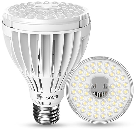 SANSI 32W Grow Light Bulbs for Indoor Plants, 350W Equivalent Full Spectrum LED Grow Light Bulb High PPFD with Optical Lens, Plant Bulbs with Ceramic Tech. Energy Saving for Seeds and Greens