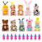 Fivtsme Mini Babypuppen, 10 Stück Mini Reborn Puppen mit 10 Nuckelflasche, 4 Zoll Reborn Baby Dolls Newborn, Babypuppen Zubehör Set, Newborn Reborn Baby, Miniatur Puppenspielzeug für Kinder Mädchen