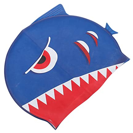 KOMBIUDA Boys and Girls Silicone Swim Cap for Hair Cartoon Design Comfortable Fit Ear Adorable Swim Hat