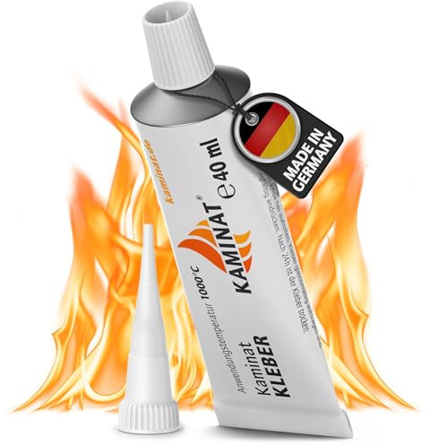 Kaminat hitzebeständiger kleber, Feuerfester Kleber für Dichtschnur, Dichtband, Schamott, hochtemperaturkleber, Kleber hitzebeständig über 1000°C. Schamottekleber und mehr... (1 Stück)
