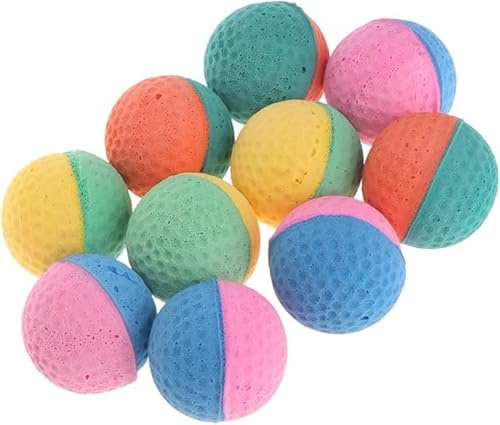 Lot de 10 balles pour chat en mousse souple et élastique à mâcher en latex pour chiot, chaton, chien, jouet interactif pour chat, jouet d'entraînement