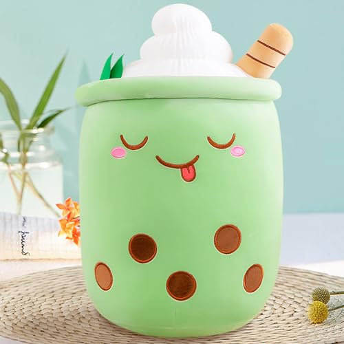 MeHoo 50cm Bubble Tea Kuscheltier, Boba Tea Plüsch Kissen, Niedliche Stofftier Boba Plüschtier,Weiche Milchtee Puppe Umarmungskissen Rückenkissen Urlaub Geburtstag Geschenk (Grün)
