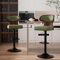 Hawthyhome Bar Stools Set of 2 Seat Adjustable Height 62-85cm |Bentwood Swivel Barstools with Back & Footrest •breakfast bar stool set •PU Leather Upholstered Bar Chair for Bar, Kitchen, Dining Room