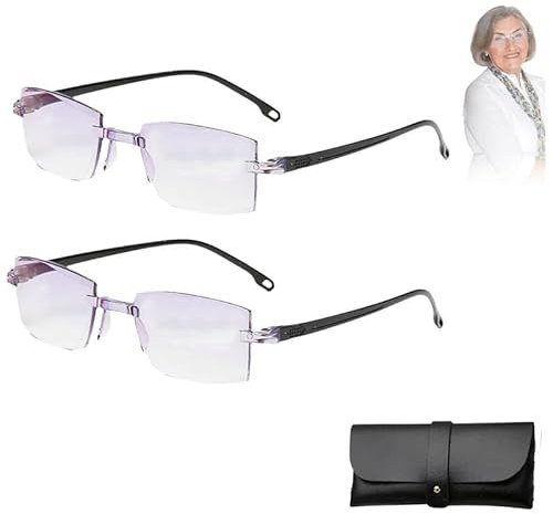 Smart Focus Brille - Autozoom Lesebrille mit 2 Brillenetuis, Intelligente Automatische Fokuseinstellung für Klare Sicht, Damen und Herren (100-400°)