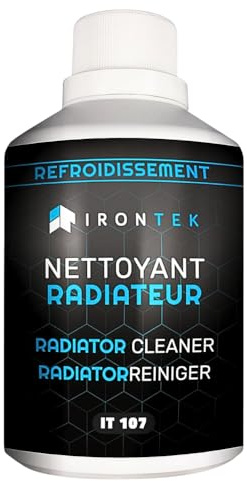 Nettoyant Radiateur et Circuit Refroidissement 300ml - IRONTEK | IT107 | sans démontage | Détartre Désemboue | Protège Contre Rouille | Action Immédiate | Auto & Moto