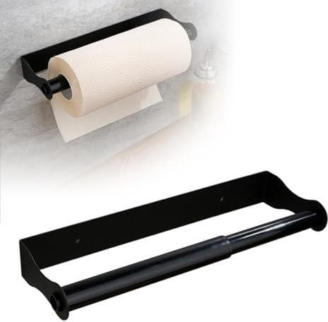 Porta Scottex Cucina, Portarotolo Da Cucina Senza Foratura, Porta Scottex, Portarotolo Da Acciaio Inossidabile, Portarotolo Da Carta Igienica Autoadesivo Per Cucina, Bagno, Soggiorno, Nero