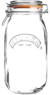 ASA® Kilner Clip Top Round Airtight Glass Jar for Pickling Large Vegetables, Preserving Fruits & Storing Biscuits, Coffee, Tea, Rice, Flour, Nuts & Pasta 2L (1)