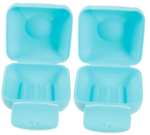 IWOWHERO 2 St Bärbar Plastförvaringsbox för Menskopp Dammtät och Återanvändbar Kompakt Design för Enkel Transport och Praktisk Användning Utomhus Blå Färg