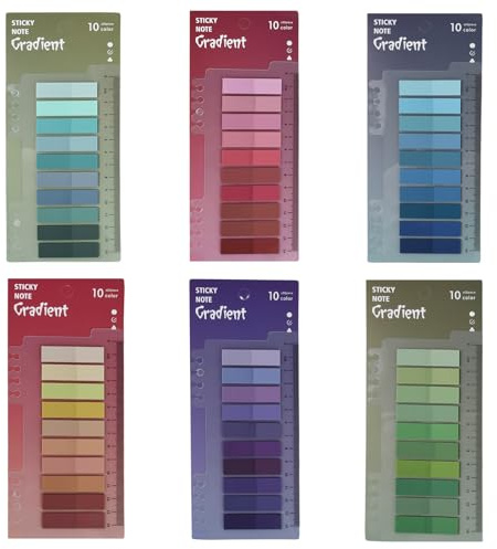 1200 Pièces Marque Page Adhésif Transparent, Notes Autocollantes Colorées avec Règle, Inscriptible Index Tabs, Feuillets Autocollants pour Annotation Livre, Bureau et Organisation