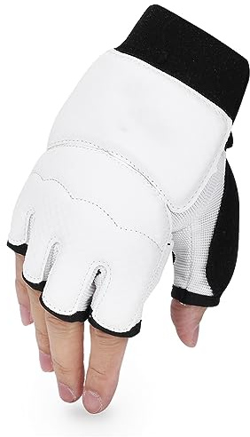CHICIRIS Taekwondo Handskar PU Stickad Tyg Sparring Handskydd EVA Pad Boxning Halvfingerhandskar och Fotskydd för Vuxna Barn Träningstävling XS Till XL