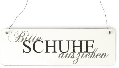 Interluxe Shabby Vintage Schild Türschild Bitte Schuhe AUSZIEHEN 3 Empfang Besucher Gäste Gäste