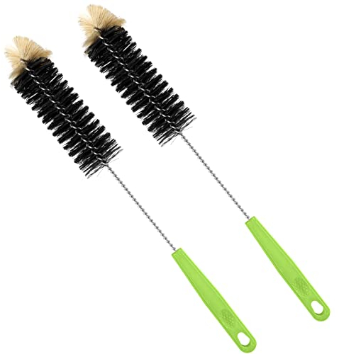 Brosse de nettoyage de bouteille longue Brosse extra-longue de 17 pour laver la bière à col étroit, le vin, la tasse à café, le kombucha, les bouteilles d'eau, les bouteilles de brassage à col étroit