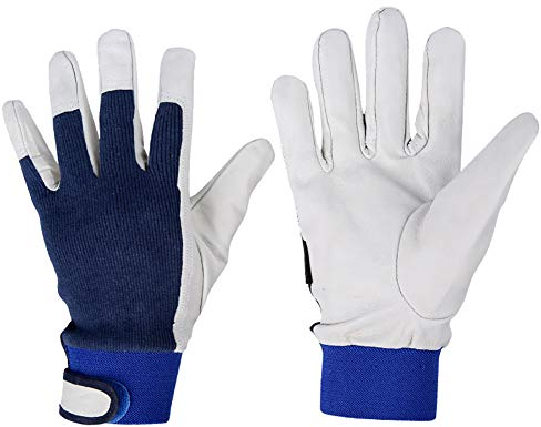 Gants de soudure en cuir de chèvre pour le jardinage, le soudage et le travail du bois - Résistants à la chaleur - Excellente idée cadeau 24 cm (CS-ST59).