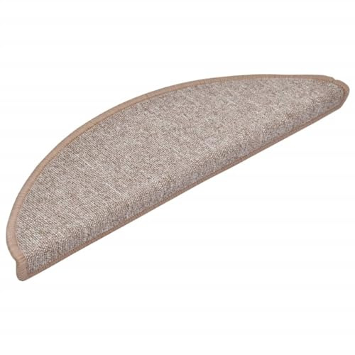 vidaXL Trappmattor 15 st 56x17x3 cm ljusbruna halvrunda