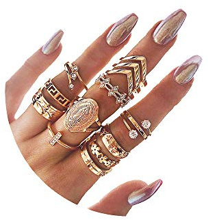 CSIYANJRY99 Gold Finger Rings for Women,Gold Knuckle Rings Set for Women Boho Vintage Finger Jewelry Stackable Midi Rings Multiple Rings Bulk Pack