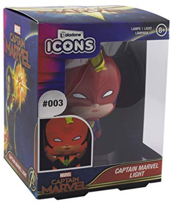Captain Marvel Mini Leuchte Icon Light rot, bedruckt, aus Kunststoff, in Geschenkverpackung.