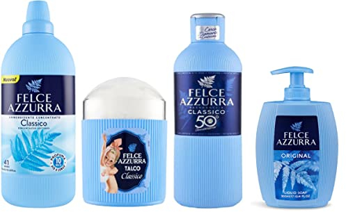 PAGLIERI Felce Azzurra Weichspüler Badezimmer Set Duftende Classico 4pz
