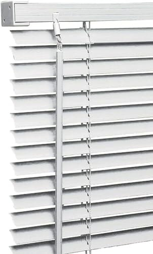 PVC Venetian Blind Blinds Easy Fit Curtains Trimmable Fittings Windows Treatment Shutters Twist Open Close White, 60x210 (Long Drop)