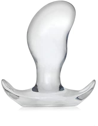 SXOVO Anal Plug Butt Plug Dildo con base a T Massaggiatore prostatico a forma di pisello Giocattoli del sesso SM Giocattoli del sesso per uomini e donne Trasparente (S)