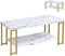 Multigot 2-Tier Coffee Table, Marble Effect Tea Center Table with Open Shelf, Modern Rectangular Side End Table for Living Room, Bedroom and Office