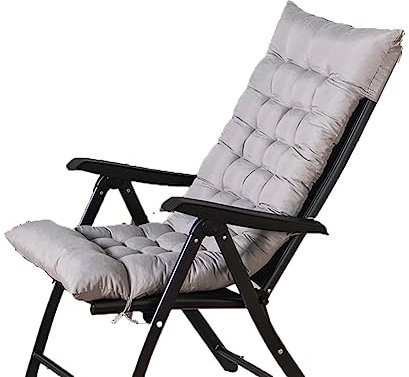 Morbuy Deckchair Auflagen für Gartenliegen, Sonnenliege Kissen Garten Innenhof Gepolstertes Bett Relax-Liegestuhl Sitzauflage für Deckchair, Innen, Außen (48x120cm,Silber grau)