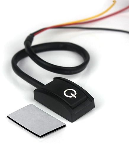 Switian Mini interruttore autoadesivo con LED (12 V DC 200 mA) – Interruttore a pressione on/off, per luci LED auto, retrofit universale senza foratura