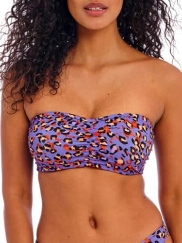 Freya Santiago Nights Underwire Bandeau Bikini Top Parte Superiore, Leopardati, 3 E (Taglia Produttore: 34E) Donna