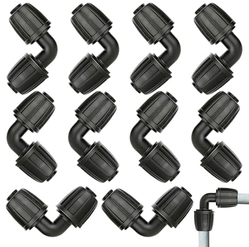 10 Pièces Micro Drip System Raccord en L - Joint 13 mm 1/2, Connecteurs de Tuyau d'Arrosage en Coude, Universel, Robuste et Durable, pour les Accessoires d'Irrigation Agricole et Domestique