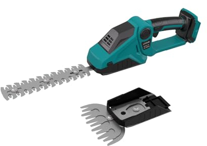 Taille-haie et cisaille à Gazon sans Fil 2 en 1 Compatible avec Makita 18V Batterie, 150W Cisaille à arbustes électrique 90° réglable avec 2 Lames pour Couper Les arbustes et l'herbe (sans Batterie)