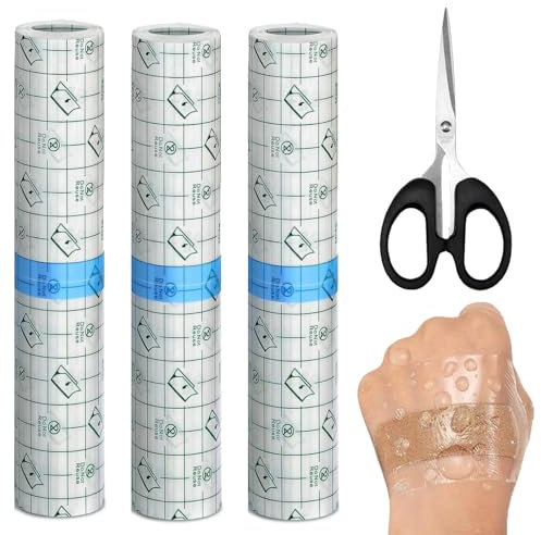 Ptyism Waterproof Bandage 15cm*3m Cerotto Impermeabile(Con Forbici) Second Skin Tattoo 丨Pellicola Tatuaggi,Copri Tatuaggi Waterproo per Polsi, Spalle, Braccia, Medicazione di Ferite, Scudo Protettivo