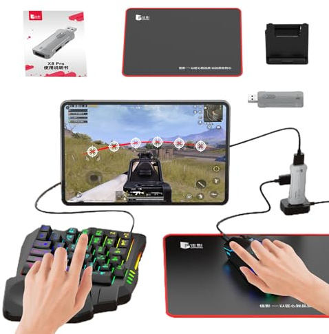 Clavier De Jeu Et Combo De Souris - Light Adapter Contrôleur Half Hand | Console Ergonomique Trackpad Port Macro Joystick Keypad Périphériques De Commutateur D'entrée De Plate-Forme De Plat