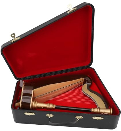 Modello di arpa in miniatura, arpa in miniatura in legno da 25 cm con, mini accessori per repliche arpe arpi replica per la decorazione dell'ufficio ornamento