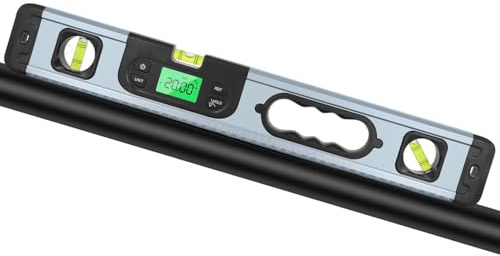 Digitale Wasserwaage – Magnetische Torpedo-Wasserwaage, 50,8 cm (20 Zoll), digitaler Winkelmesser und Winkelmesser für Maschinen, Bauwesen, Autos und Heimprojekte
