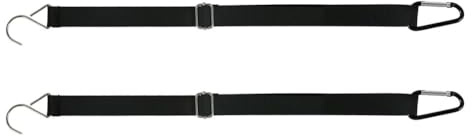Gettimore 2 correas de nailon para coche, resistentes al viento, bandas de sujeción ajustables resistentes para asegurar cubiertas de vehículos en condiciones de viento, color negro, 440 x 2,5 cm