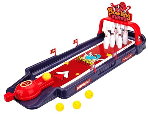 Générique Set da bowling per – Mini gioco da bowling da tavolo, giocattolo da tavolo in ABS con spille a sfera, intrattenimento facile da giocare | da tavolo divertente per adolescenti uomini e