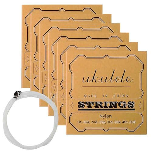 Ukulelensaiten - Filzplektren, Ersatzsaiten für Ukulele, enge Passform, glatter Nylonton, universelles 4-Saiten-Set, langlebiges Spiel-Upgrade-Kit für Anfänger, Profis