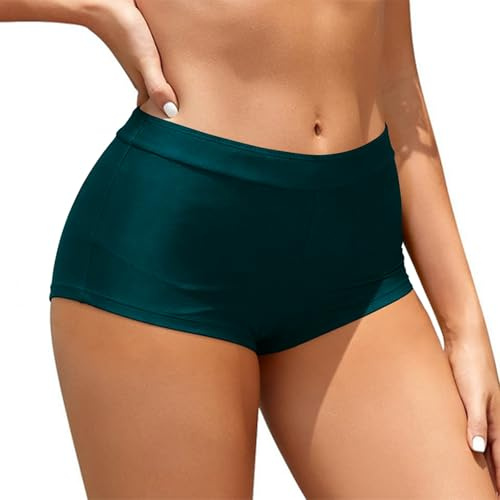 Rayson Slip Bikini da Donna Estate Classico Costumi da Bagno Curvy Semplice Pantaloni da Nuoto a Vita Media(Verde,M)
