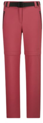 CMP Mädchen Zip Off Stretch Hose mit Gürtel und Dry Function perfekt für jedes Abenteuer. Atmungsaktiv, mit UV-Schutz und leicht verwandelbar von lang zu kurz. - 152