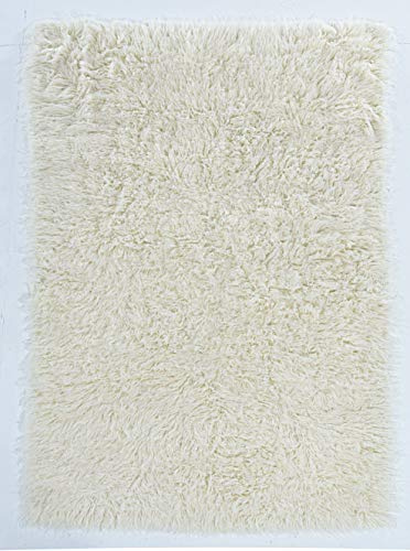 Linon Flokati 5-Foot by 8-Foot Rug, 1400-Gram, Natural